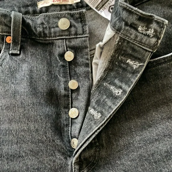 Levi’s Ribcage Straight Ankle buttonfly black denim jeans waist 30 - Picture 7 of 16